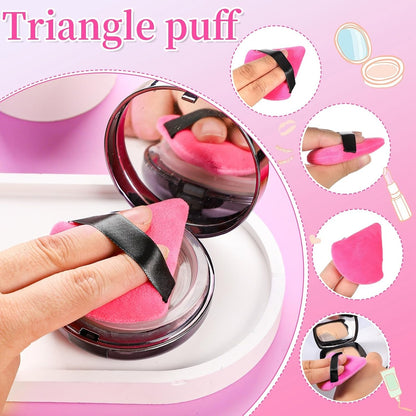 6 Pieces Powder Puff Face Soft Triangle for Loose and Body Powder, Velour Makeup Sponge Set Setting Powder Puff Makeup Tools