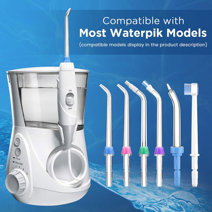 Replacement Tips for Waterpik, Water Flosser Replacement Heads Parts for Waterpik Oral Irrigator (Aquaflosser 6 Tips A)