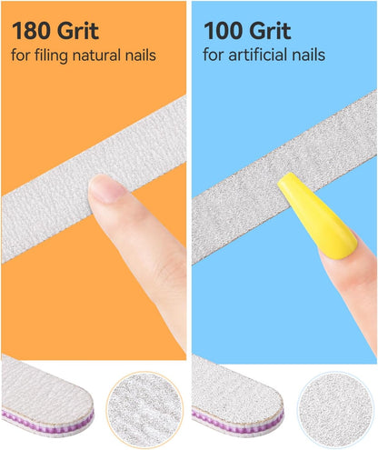 MORGLES Cuticle Remover Tools, Nail Files and Buffers Set with 1 Orange Cuticle Oil, Trimmer and Pusher, Nail Care Kit for Women