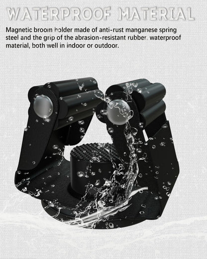 Magnetic Broom Holder, Steel Mop Mount No Drilling Magnetic Holder for Garage Tools, Anti-Slip Utility Mount for Garage, Kitchen, Laundry Tools Organizer and Management - 5 Pack/Black