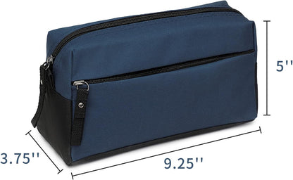 BuyAgain Toiletry Bag, Toiletry Travel Bathroom Bag Waterproof Cosmetic Make up Pouch Dopp Kit For Men or Women, Denim Blue