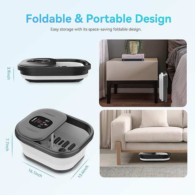 Foot spa bath massager with