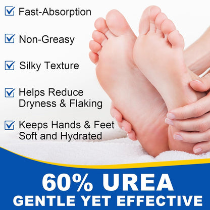 60% Urea Cream Stick plus 2% Salicylic Acid, Maximum Strength Urea Foot Cream Callus Remover for Dry Cracked Heels, Hands, Knees,Exfoliating Moisturizer, Dead Skin Remover Foot Balm 1.4oz (2pcs)