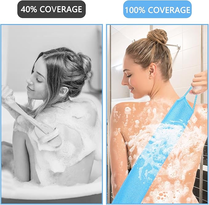 2pcs exfoliating back scrubber nylon