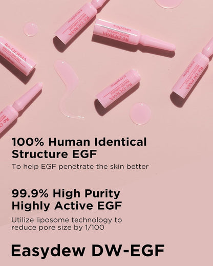 EASYDEW DW-EGF Peptide Re-DERMA Master Ampoule - Korean Anti-Aging Skincare Facial Serum - Firming, Restore skin vitality, Smooth fine lines and wrinkles with Oligo peptide, Niacinamide - 0.42fl. oz.