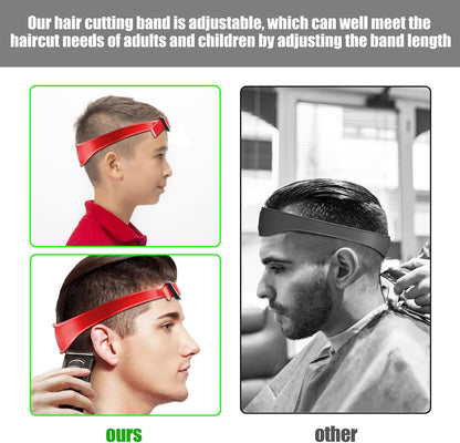 Neckline Shaving Template and Adjustable Hair Trimming Guide,DIY Self Haircutting System, Shaving and Keeping a Clean and Straight Neck Hairline,Easy Use Tool Soft Portable (Red)