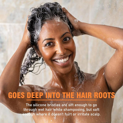 Scalp Massager Shampoo Brush, Scalp Scrubber for Dandruff & Build Up, Scalp Massager Hair Growth - 100% Silicone, Plastic Free