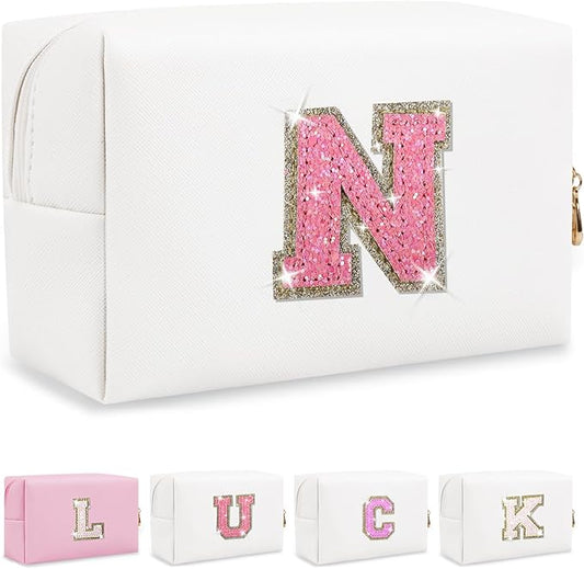 Personalized initial letter makeup bag,