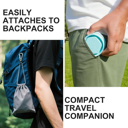 Collapsible Water Cup 6oz/180ml - Collapsible Cup - Silicone Collapsible TravelCup - Silicone Folding Camping Cup with Lids - Foldable Drinking Cup - for Travel, Camping, Hiking, Outdoor Sports