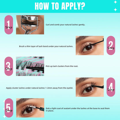 Lash Clusters Wispy 280PCS Eyelash Extension 30D 40D Cluster Lashes Individual Lashes DIY Lash Extension Natural Look Cluster Eyelash Extensions Soft False Eyelashes at Home for Beginners(12mm)