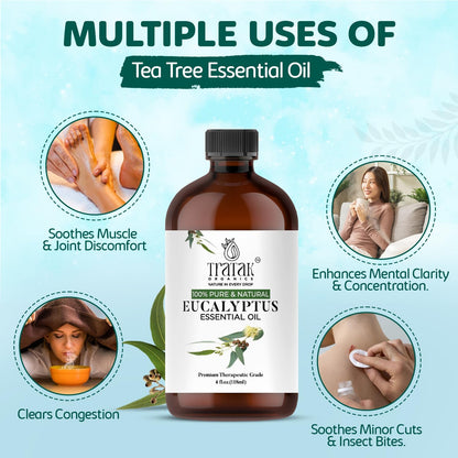 100% Pure Natural Undiluted Eucalyptus Essential Oil (4oz) Premium Therapeutic Grade Aromatherapy