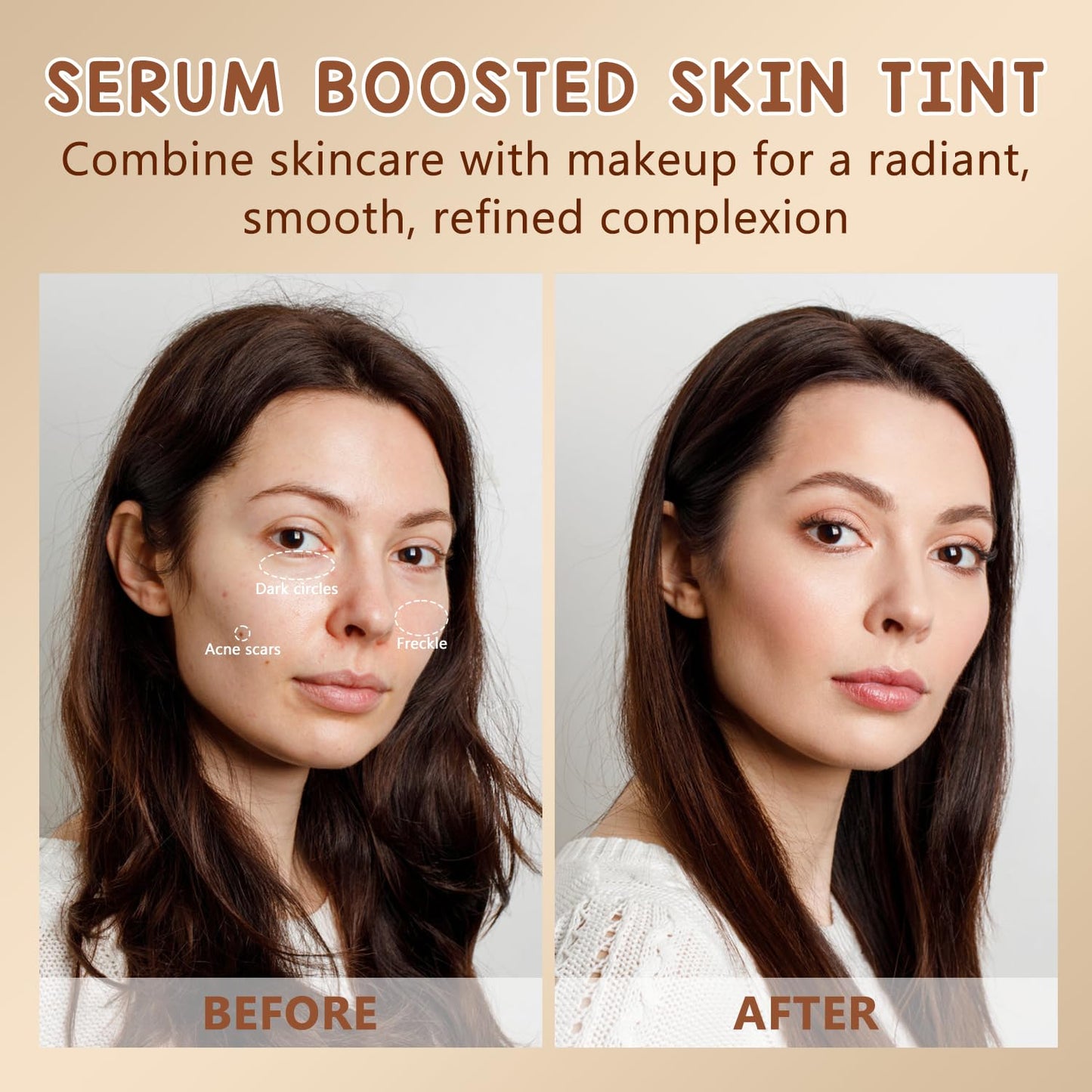 2PCS Foundation Stick Beauty Balm Serum Boosted Skin Tint, Solid Tinted Moisturizing Serum Contour Stick, Natural Fit, Moisturizing ＆ Concealing Foundation Sticks (#02)