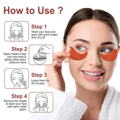 Eye Mask - 30 Pairs Caffeine Under Eye Patches Skin Care Products, Eye Masks Skincare for Dark Circles and Puffiness, Reduce Wrinkles, Eye Bags and Fine Lines, for Women and Man