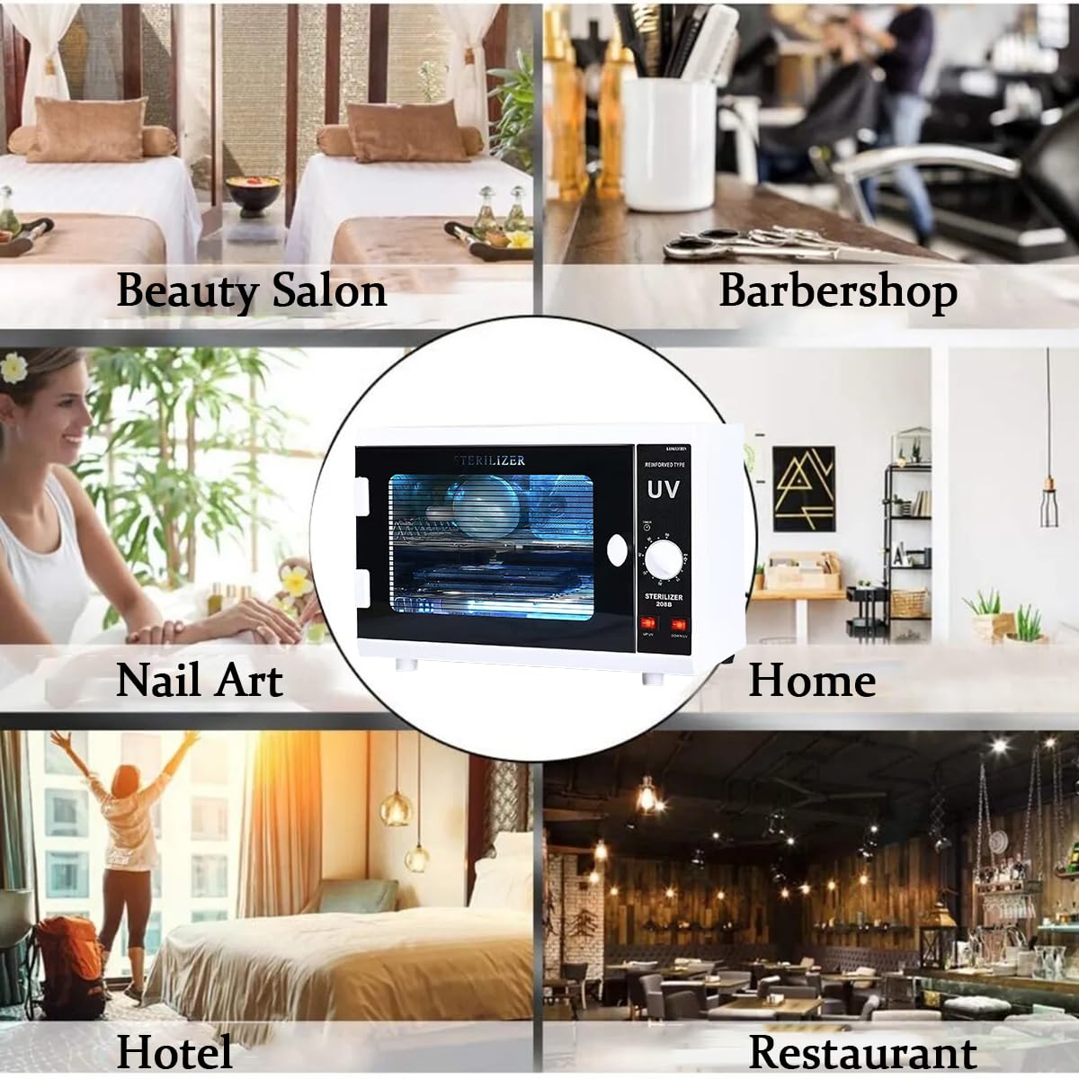 Dual Lamp UV Cabinet, 12L Storage with Stainless Steel Trays for Salon & Home Use, UV + Ozone Cleaning Organizer Large Capacity for Home Use, Barbers, Beauty Salons, and Spas