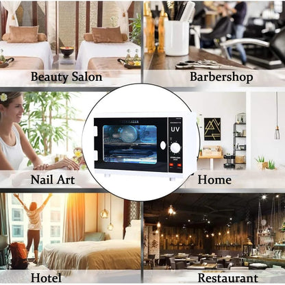 Dual Lamp UV Cabinet, 12L Storage with Stainless Steel Trays for Salon & Home Use, UV + Ozone Cleaning Organizer Large Capacity for Home Use, Barbers, Beauty Salons, and Spas