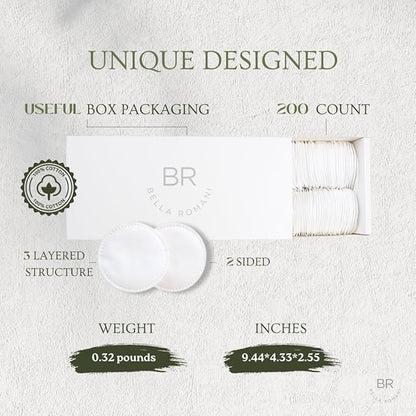 Cotton rounds makeup remover pads