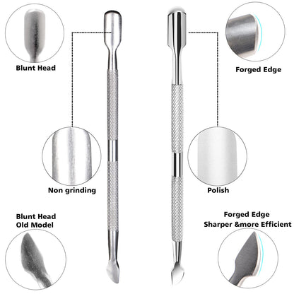 Ejiubas Cuticle Pusher Cuticle Nipper Stainless Steel Cuticle Trimmer Cuticle Remover Tool Set for Fingernails and Toenails Pedicure Manicure Tools Silver Christmas