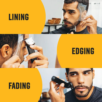 The Cut Buddy PLUS Beard Shaping Tool, Clear Template with Built-in Comb and Bonus Pencil, Ideal for Hairline, Beard, and Mustache Trimming