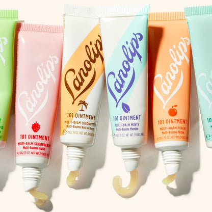 Lanolips 101 Ointment - Lanolin Lip Balm for Smooth, Hydrated & Healthy Lips - Multipurpose Lip Ointment with Lanolin Oil for Dry Lips, Cuticles & More - Strawberry (0.52 oz)