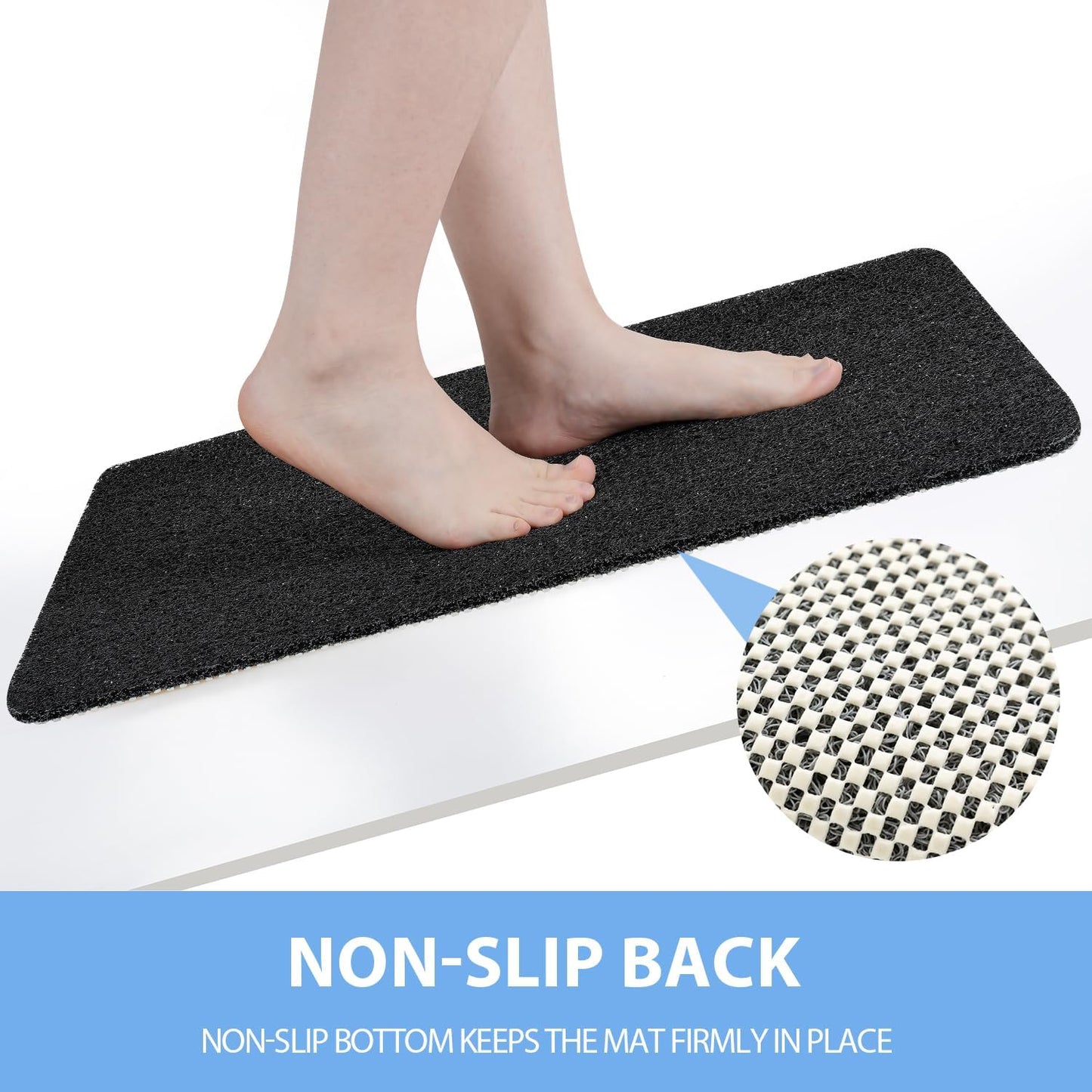 Non-Slip Bathtub Mat, Anti Slip Shower Mat, Fast Drying Bathtub Mats, Foot Scrubber Mat, Anti Slip Mat for Tub, Floor, Bathroom, Kitchen, Home, Hotel (Black 40"×28")