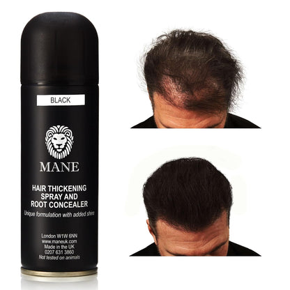 Hair Thickening Fiber Spray by Mane (200 ml, Grey)