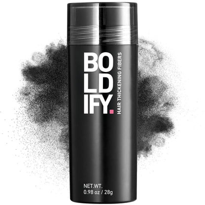 BOLDIFY Hair Fibers (28g) - Fill In Thinning and Fine Hair for an Instantly Fuller, Thicker Look - 14 Shades for Women & Men - Black