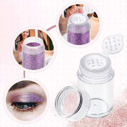 RAYNAG 6 Pieces Mini Empty Loose Powder Bottle Travel Cosmetic Glitter Powder Eye Shadow Shaker Bottle with Sifter and Lids (3 Style)