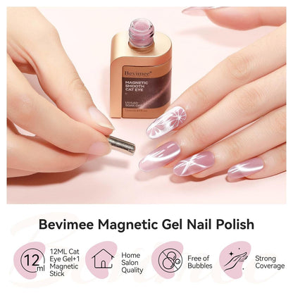 Cat Eye Gel Polish with Magnet, Magnetic Gel Nail Polish Glass Jelly Transparent Color UV Cateye Nail Polish for Nail Art DIY and Salon