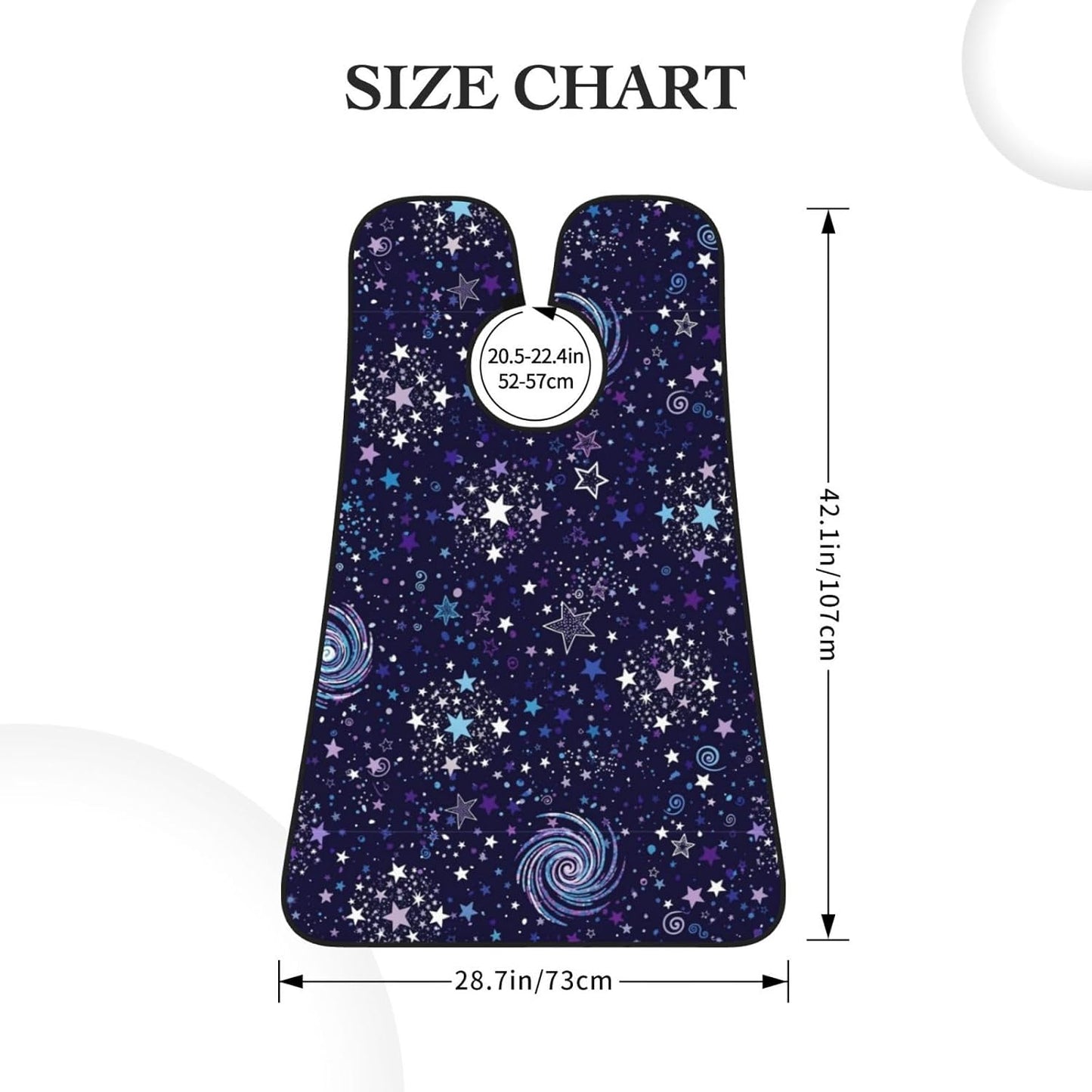 Strong Suction Cup Beard Grooming Bib, Non-Stick Hair Catcher, Waterproof, for Shaving, Space Galaxy Constellation Zodiac Star Purple Blue