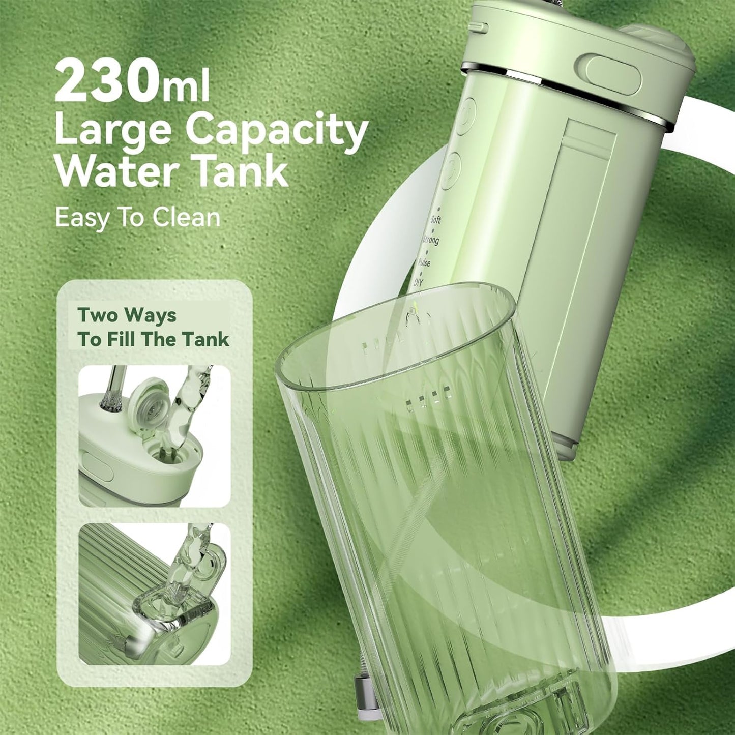 Portable Mini Water Dental Flosser for Teeth Cleaning Pick,Travel Oral Irrigator with Telescopic Water Tank,4 Modes and Waterproof Design-Perfect for Braces,Bridges,Home&Travel Dental Care