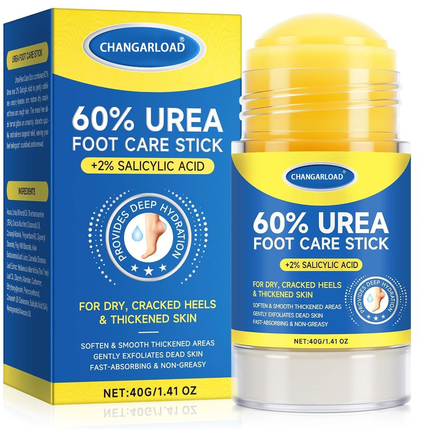 60% Urea + 2% Salicylic Acid Foot Cream–Ultra-Moisturizing Formula, Exfoliates Dead Skin, Softens Dry, Cracked Skin on Feet, Knees, Hands, Elbows. Helps soften callused, rough, or tender areas 2.82oz