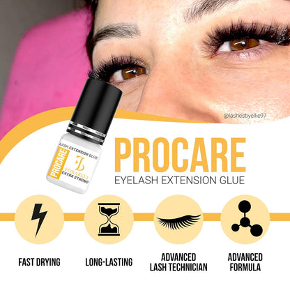 Forabeli Pro Care Lash Extension Glue, 1–2 Sec Fast Dry, 8 Week Retention, Advanced Bonding System, Professional Eyelash Extension Glue, Lash Adhesive for Eyelash Extensions