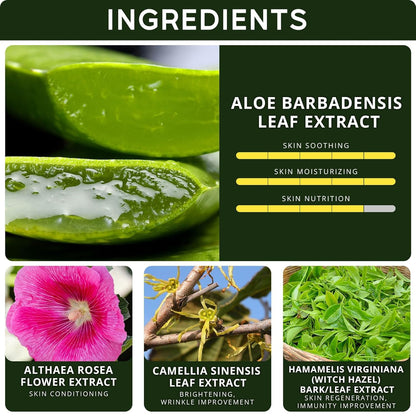 Aloe Vera Gel - for Sunburn Relief - Big 16.9 oz / 500ml - 98% Pure Aloe Gel - For Face, Skin and Hair - After Sun Care lotion - Sun Burn Moisturizer Cream (16.9 Fl oz)