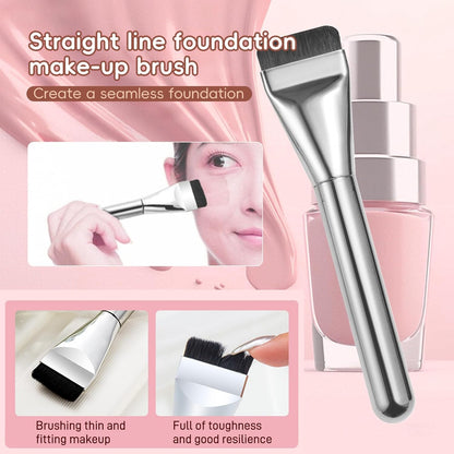 Makeup Mixing Palette with Foundation Brush and Spatula, Stainless Steel Makeup Palette Tray Mixer Nail Art Palette Mixing Tray