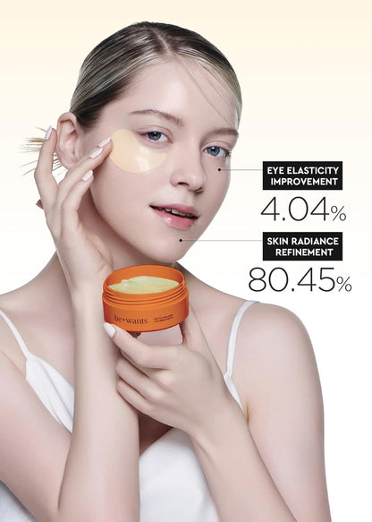 Bewants Hydrogel Eye Patches with Deep Toning Glutathione, 60 Patches, Under Eye Masks for Brightening and Radiance, Caffeine & Niacinamide patches, Korean Skincare