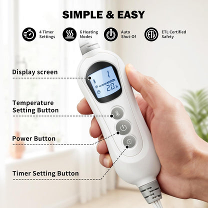 Heating Pad for Neck Shoulder and Back, Fathers Day Dad Gifts, Deeper Pain Relief and Fast Heating Weighted Heat Wrap, Birthday Gifts for Mom Men Dad Wife, ETL Certified, Blue