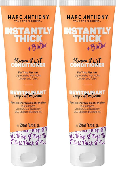 Marc Anthony Instantly Thick Biotin Conditioner, 8.45 oz - Volumizing & Moisturizing Hair Product for Thin, Flat or Dry Hair - Paraben-free, Sulfate-free, Phthalate-free (Pack of 2)