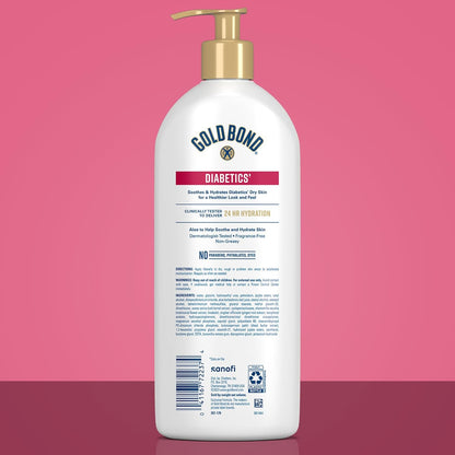 Gold Bond Diabetics' Dry Skin Relief Body Lotion With Vitamin E & Aloe To Soothe & Moisturize Dry, Flaky & Rough Skin, Value Size, 21 oz.