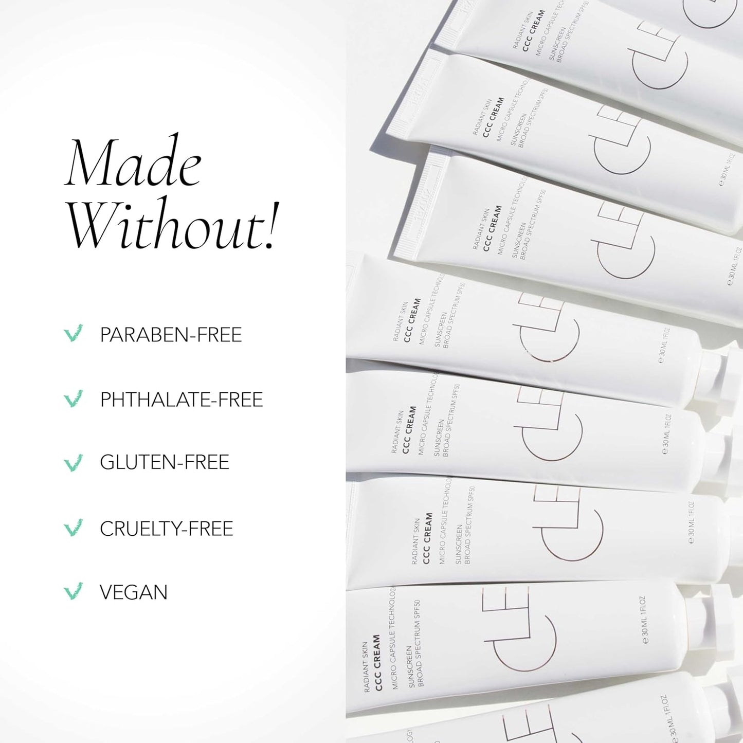 CLE Cosmetics CCC Cream (Warm Light 103 / SPF 50) - Color Correcting With Sunscreen - Lightweight, Hydrating Foundation - BB & CC Hybrid - Light to Medium Coverage - 1 fl oz