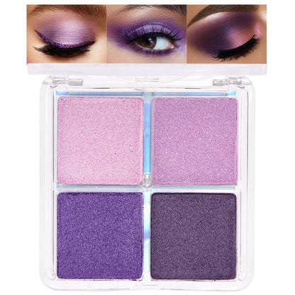 evpct Eyeshadow Quad Palette, Nude Pink Orchid Lavender Dark Purple Glitter Shimmer Metallic Matte High Pigment Eye Shadow Palette Makeup for older Women, Smudge Proof, Vegan Cruelty-free, Seductive