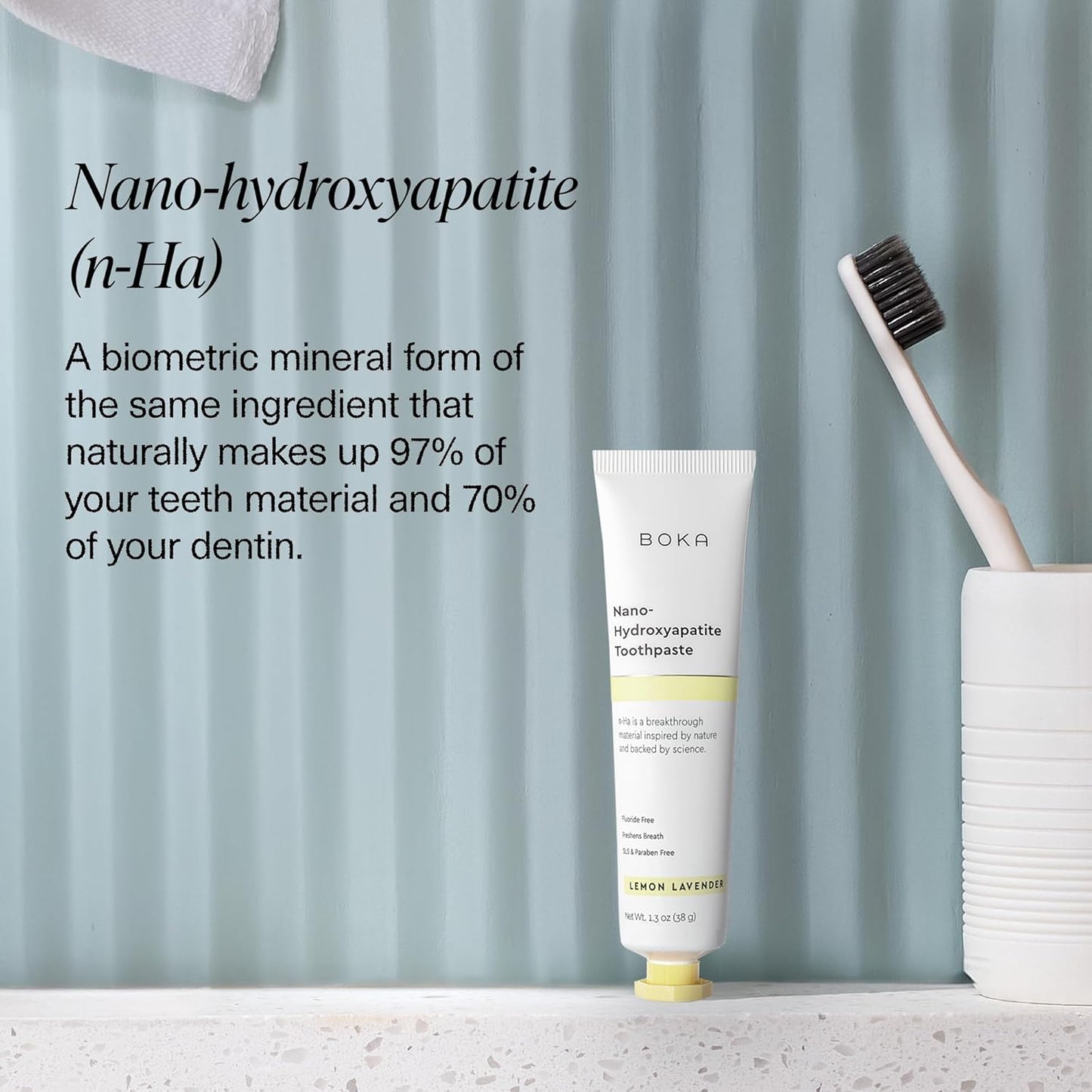 Boka Fluoride Free Toothpaste, Nano Hydroxyapatite Toothpaste, Appropriate for Sensitive Teeth - for Adult, Kids Oral Care - Lemon Lavender Flavor, 1.3 Fl Oz 2Pk US Manufactured