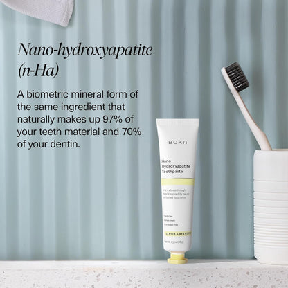 Boka Fluoride Free Toothpaste, Nano Hydroxyapatite Toothpaste, Appropriate for Sensitive Teeth - for Adult, Kids Oral Care - Lemon Lavender Flavor, 1.3 Fl Oz 2Pk US Manufactured