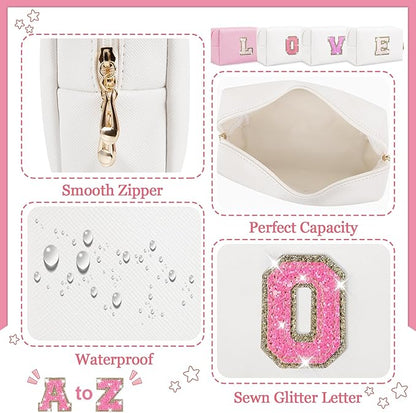 Personalized initial letter makeup bag,