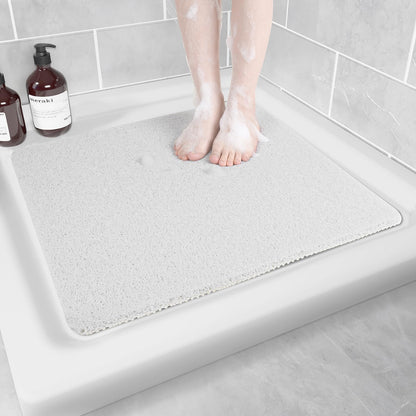 Non-Slip Bathtub Mat, Anti Slip Shower Mat, Fast Drying Bathtub Mats, Foot Scrubber Mat, Anti Slip Mat for Tub, Floor, Bathroom, Kitchen, Home, Hotel (White 24"×24")