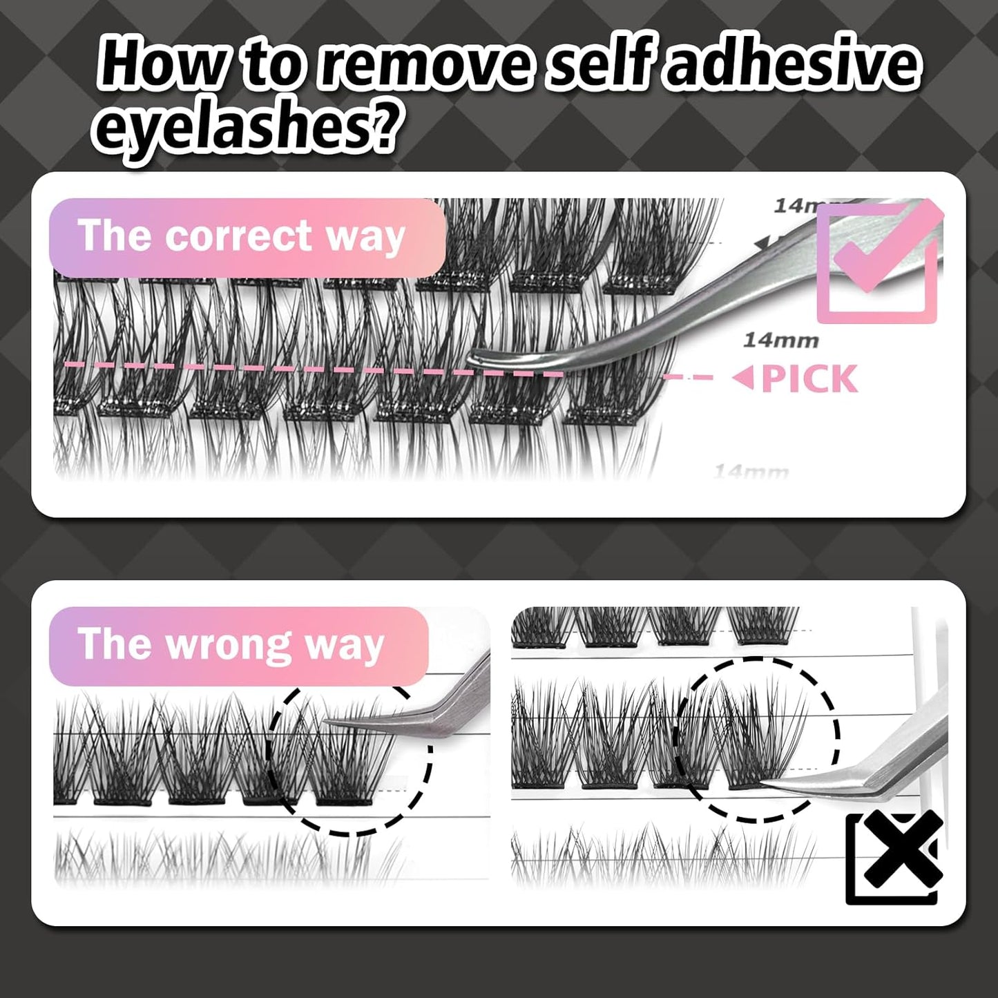 Self Adhesive Eyelashes, 156 Pcs Self Adhesive Eyelash Clusters, No Glue Needed, Invisible 2-Strip Tape - Longer Lasting, No Sticky Residue Pre Glued Eyelashes (Volume-Mixed)