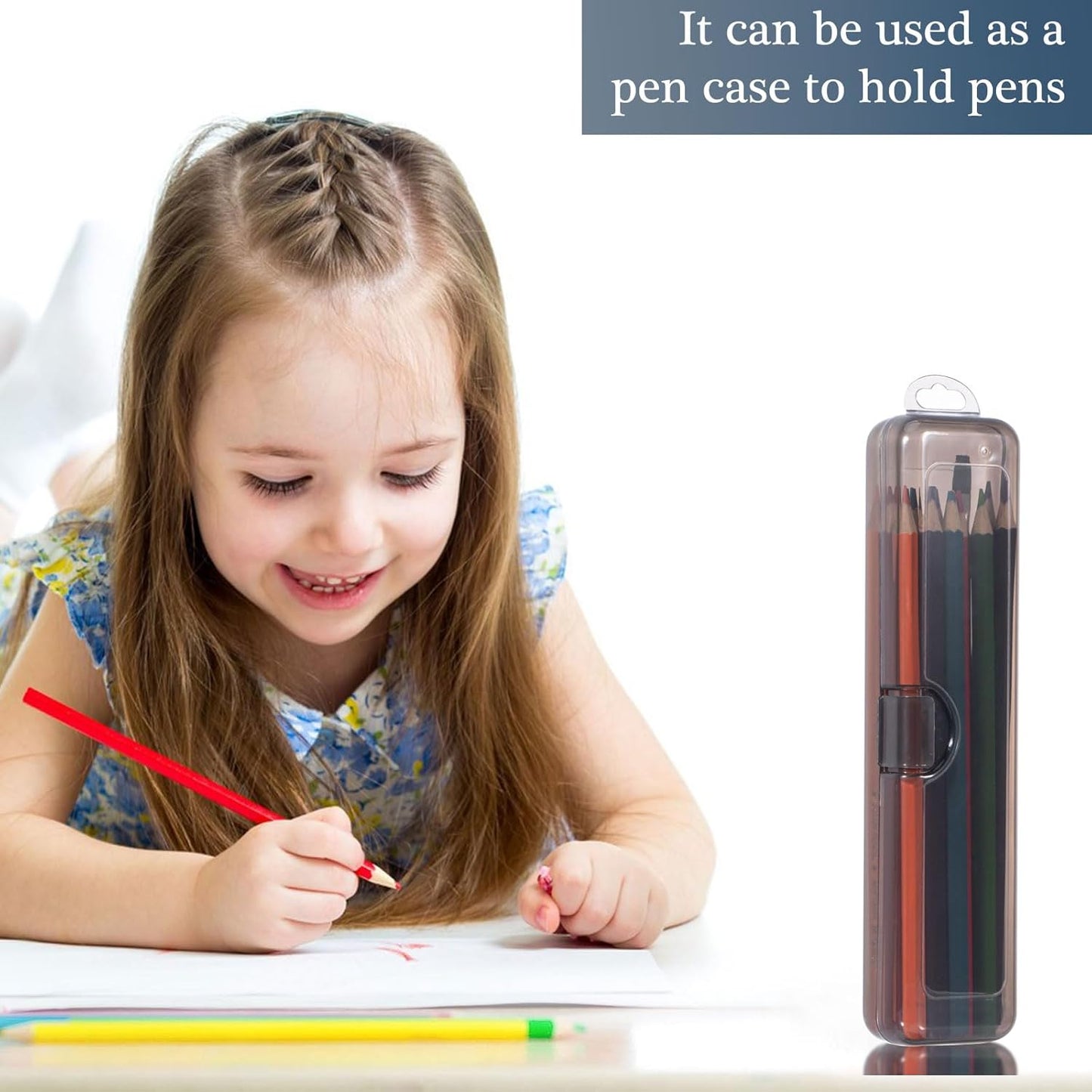 Toothbrush Travel Case 2 Pack, Clear Black Toothbrush Case Holder Travel Size Plastic Toothbrush Holder Toothpaste Storage Container Portable for Traveling, 7.87 x 1.85 x 1.18”