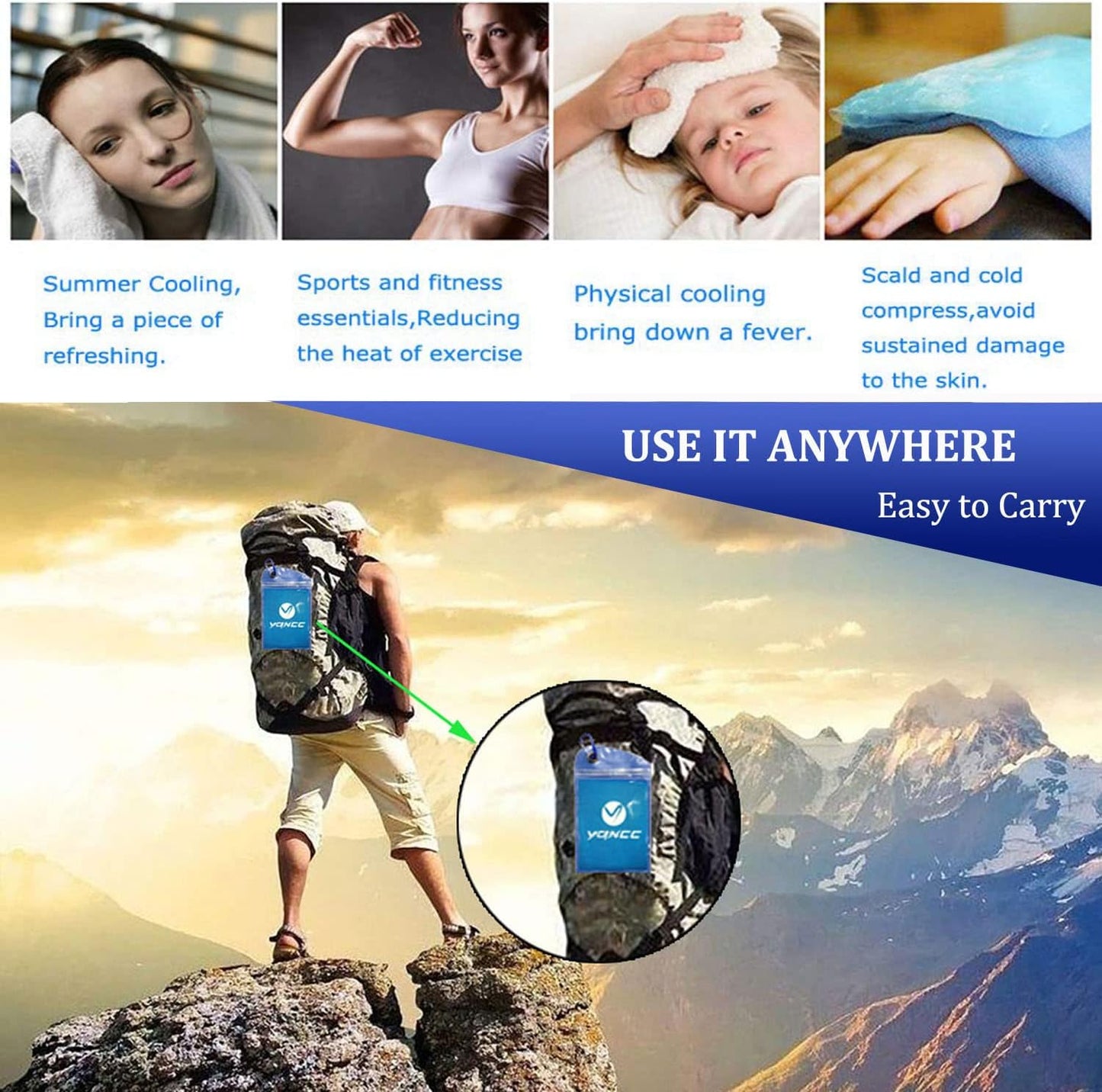 YQXCC Cooling Towels | 4 Pack 40"x12" | Cool for Neck | Microfiber Soft Breathable Chilly | for Sports, Yoga, Golf, Gym, Camping, Running, Workout & More Activities