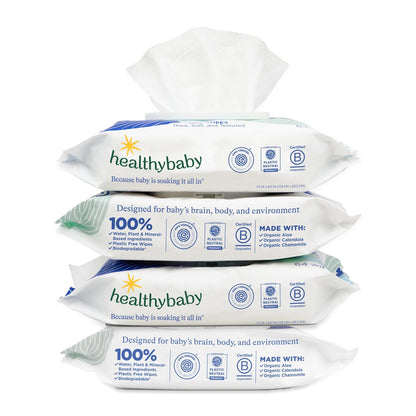 Our Wet Wipes | EWG Verified Safe | 100% Water & Plant Based | Unscented & Safe for Sensitive Skin | Fragrance Free and Totally Chlorine Free (4 packs, 256 wipes)