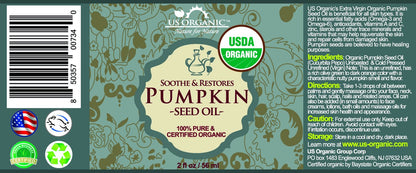 US Organic Pumpkin Seed Oil, USDA Certified Organic, Pure, Natural, Cold Pressed Virgin, Unrefined in Amber Glass Bottle w/Glass Eyedropper (Small (2 oz, 56 ml))