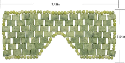 Jade Eye Mask Reusable Natural Green Facial Stone Mask for Eliminate Wrinkles Puffiness